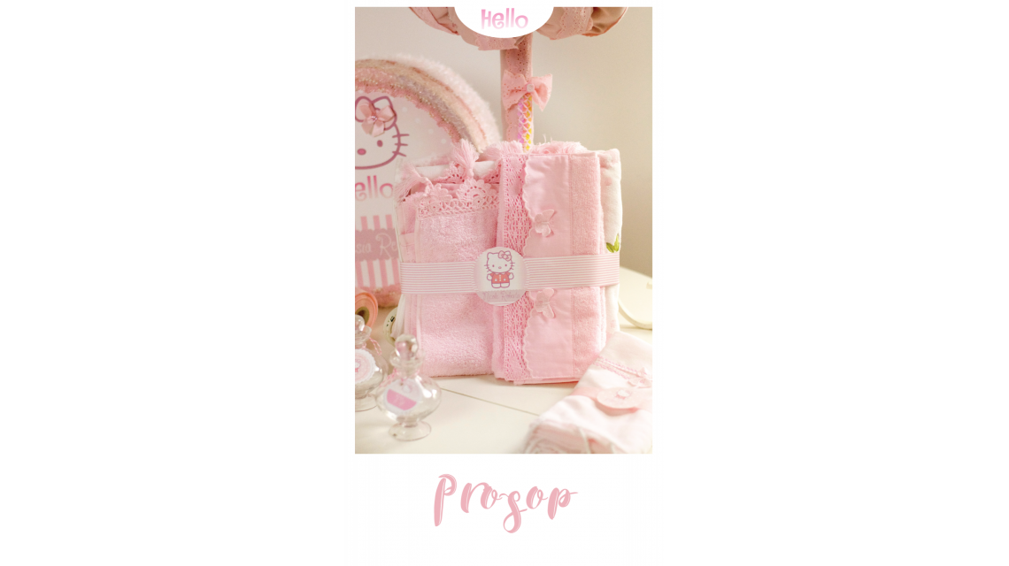 Trusou de botez personalizat brodat cu Hello Kitty pentru fete, Kitty Sugar  7